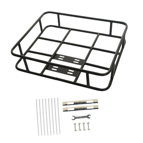 Front Handlebar Basket Front Handlebar Bike Basket Front Rear Bike Cargo Rack Cycling Iron Detachable Carrier for Mountain Bikes 48cmx38cm