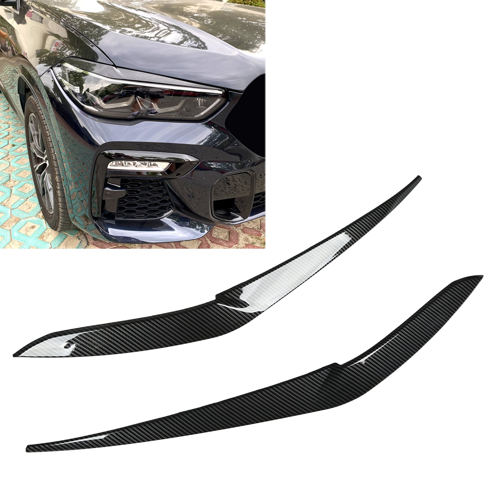 Front Headlight Eyebrow , For X5 G05 X6 G06 1 Pair Rounded Corners