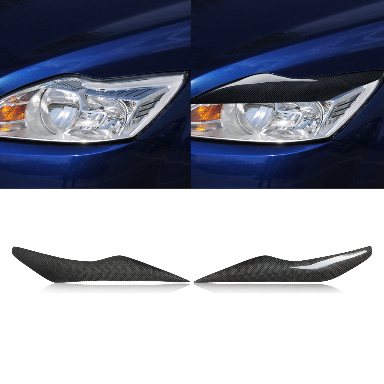 Front Headlight Eyelid, Carbon Fiber Headlight Eyelid Headlamp Eyebrow