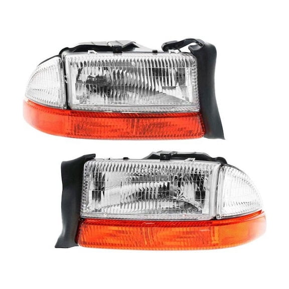 Front Headlight Set - Compatible with 1998 - 2003 Dodge Durango 1999 2000 2001 2002