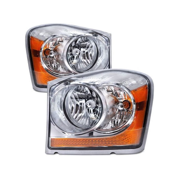 Front Headlight Set - Compatible with 2004 - 2005 Dodge Durango