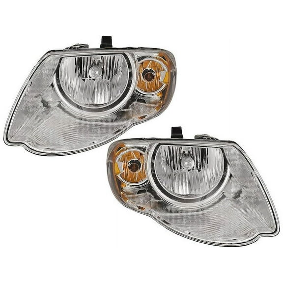 Front Headlight Set - Compatible with 2005 - 2007 Chrysler Town & Country 2006