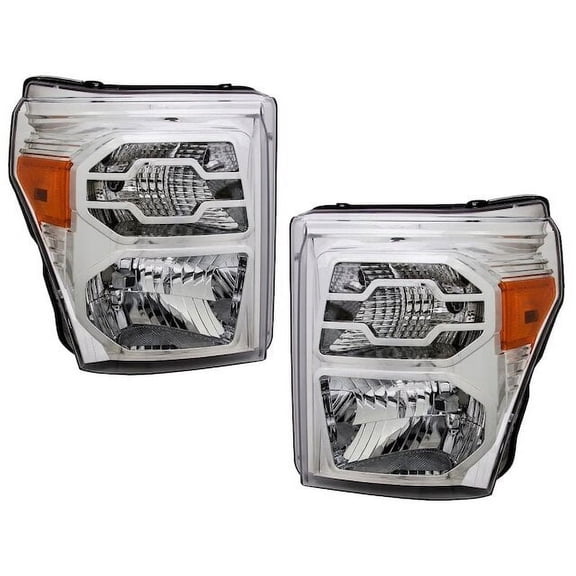 Front Headlight Set - Compatible with 2011 - 2016 Ford F-250 Super Duty 2012 2013 2014 2015