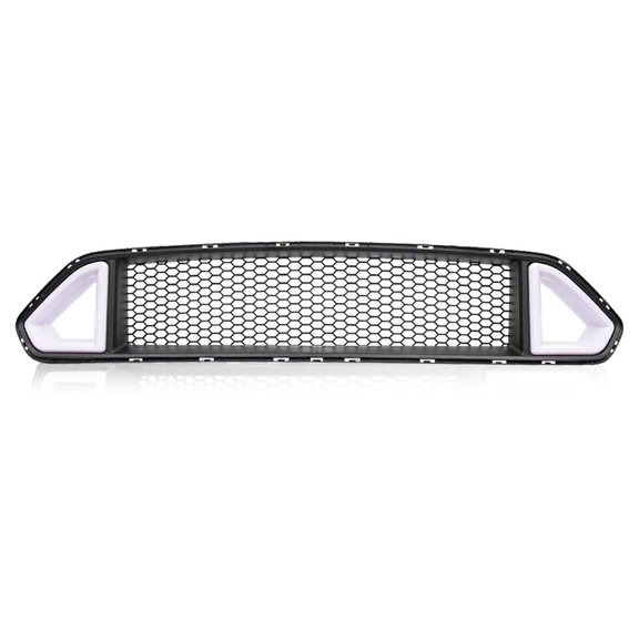 Front Hood Bumper Upper Grille Triangle LED DRL Strip Mesh Styling Fit for Ford Mustang 2018-2020 (not fit Shelby GT500 models)
