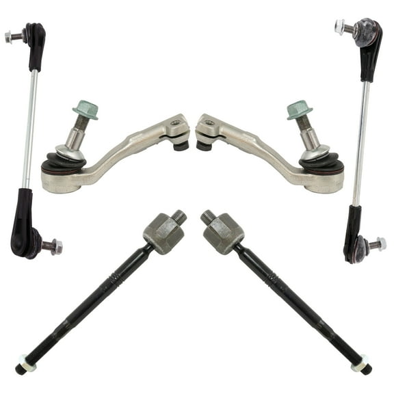 Front Inner & Outer Tie Rods with Sway Bar End Links Kit Set of 6 for BMW New PSA71428