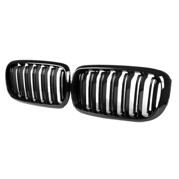 Front Kidney Grille Double Slat Sport Grill For BMW X5 F15 X6 F16 X5M F85 X6M F86 2013-2019 (Gloss Black)
