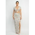 thumbnail image 1 of Front Knot Floral Top & Ruched Maxi Skirts Set, 1 of 7