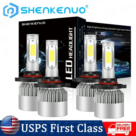 Front LED Headlight Bulbs 8000K High/Low Beam Combo HKL For GMC C1500 1988-1999