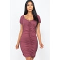 thumbnail image 1 of Front Lace Up Ruched Mini Dress, 1 of 5