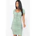 thumbnail image 1 of Front Lace Up Ruched Mini Dress, 1 of 5