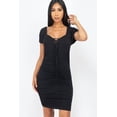 thumbnail image 1 of Front Lace Up Ruched Mini Dress, 1 of 5
