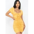 thumbnail image 1 of Front Lace Up Ruched Mini Dress, 1 of 5