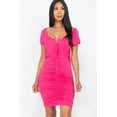 thumbnail image 1 of Front Lace Up Ruched Mini Dress, 1 of 5