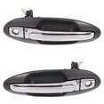 thumbnail image 1 of Front Left Driver and Right Passenger Exterior Door Handle Compatible with 2001-2006 Kia Magentis Hyundai Sonata Kia Optima Chrome Lever With Primed Bezel With Key Hole 826603C021XX, 1 of 5