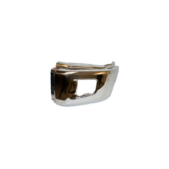Front Left Driver Side Bumper End - Chrome - without Park Assist Sensor Holes - Compatible with 2014 - 2019 Toyota Tundra (Fits 4WD and RWD Models Only) 2015 2016 2017 2018 2020 2021