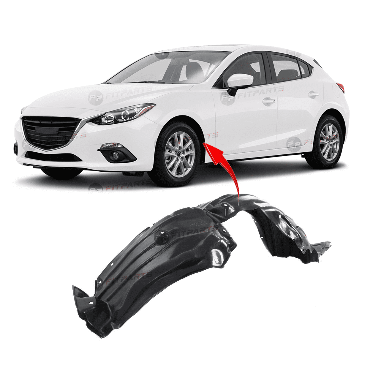 Front Left Driver Side Fender Liner For 2014-2018 Mazda 3  