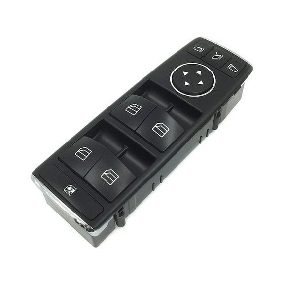 Front Left Driver Side Master Power Window Switch Panel Assembly - Black - Compatible with 2015 Mercedes-Benz GLK350 with Power Folding Side Mirrors