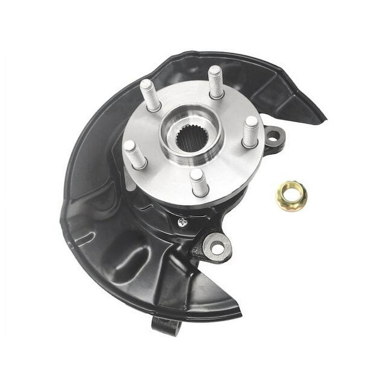 TRQ Front Passenger Side Steering Knuckle Assembly – Fits 2004-2010 Toyota Sienna, Includes Hub & Bearing, Dust Shield