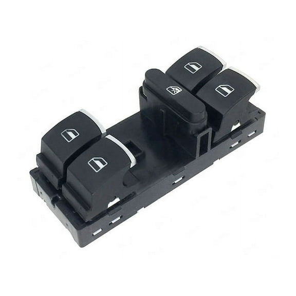 Front Left Driver Side Window Switch (5 Button) - Black and Chrome - Compatible with 2011 - 2015 Volkswagen Jetta 2012 2013 2014