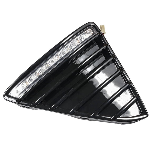 Front Left Lower LED Bumper Grille Light Cover - Black Painted Finish-Front Left Lower LED Bumper Grille Fog Light Cover