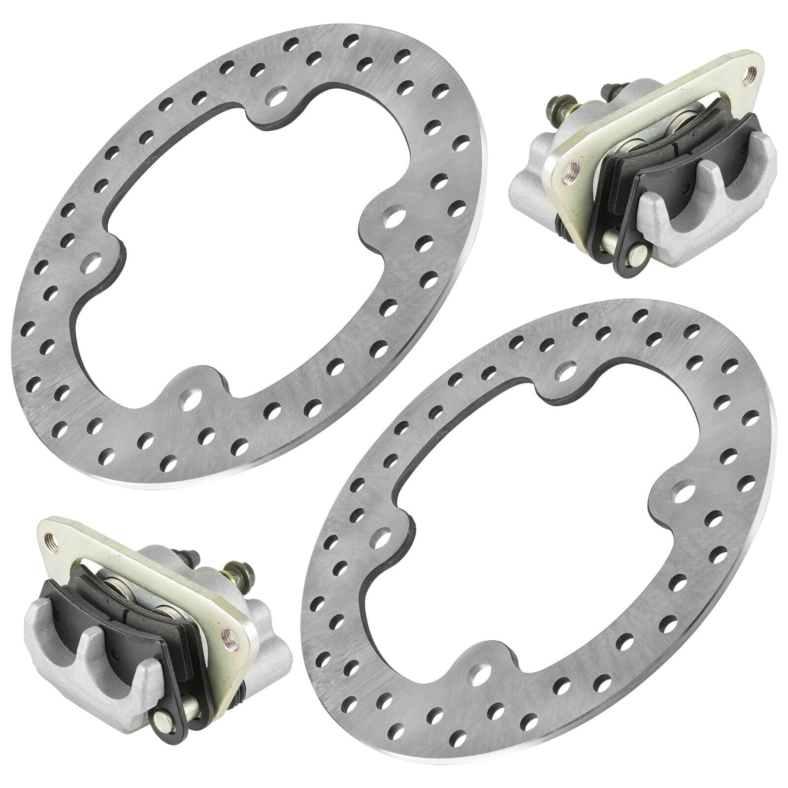 Front Right Brake Caliper With Pads – Fits Polaris RZR 900 2014 – Caltric, Chrome Finish