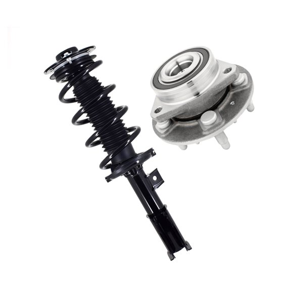 Front Left Wheel Hub-Quick Complete Strut-Coil Spring For 2010-2017 Chevrolet Equinox w/o 19" Wheels