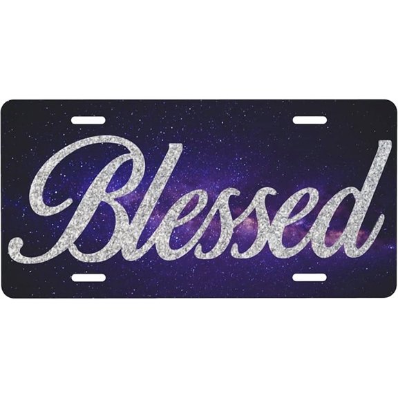 Front License Plate Baddie Funny Vanity Plates Aluminum Metal Decorative Car Tag Novelty License Plate Cover for Men Women 6 * 12 in (4 Holes)