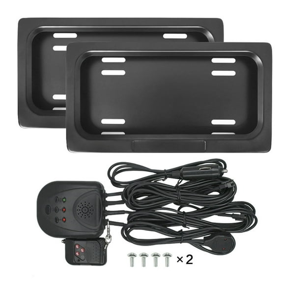 Front License Plate Bracket- Front License Plate Mounting Kit，Universal Bumper Car Tag Frame Mount Adapter 2 Drilled License Plate Adapters with Stainless Steel Screw Cap