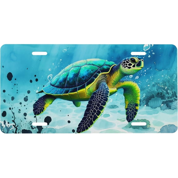 Front License Plate Mountain Sun Vanity Plates Aluminum Metal Decorative Car Tag Novelty License Plate Cover for Men Women ‎6 * 12 in (4 Holes)