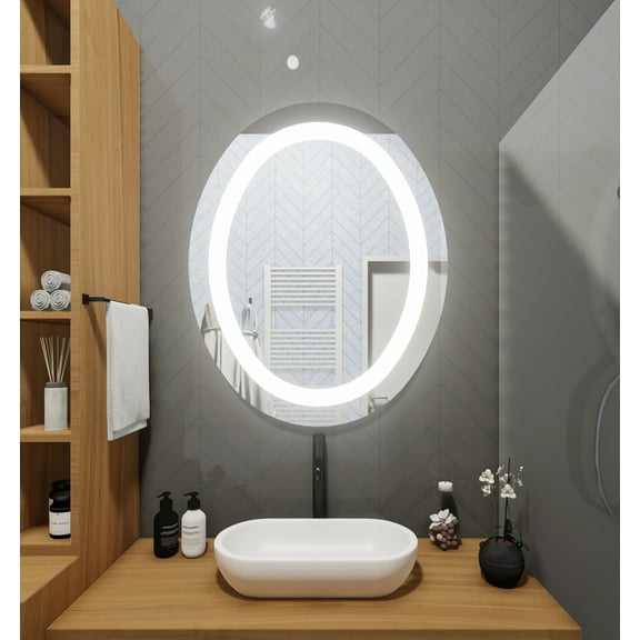 Front-Lighted 32x40 Oval LED Mirror