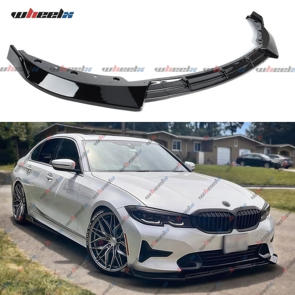Front Lip Compatible with 2019-2022 BMW G20 3 Series With BASE Bumper Only, JDM Air Dam Lower Chin Bumper Splitter Protection Body Kit Fits for 4-Door Sedan 2019 2020 2021 2022(Gloss Black)