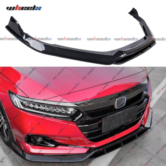 Front Lip Compatible with 2021-2022 Honda Accord 10.5th Gen, JDM Bumper Air Dam Lower Chin Spoiler Splitter Protection Body Kit (Carbon Fiber Pattern)