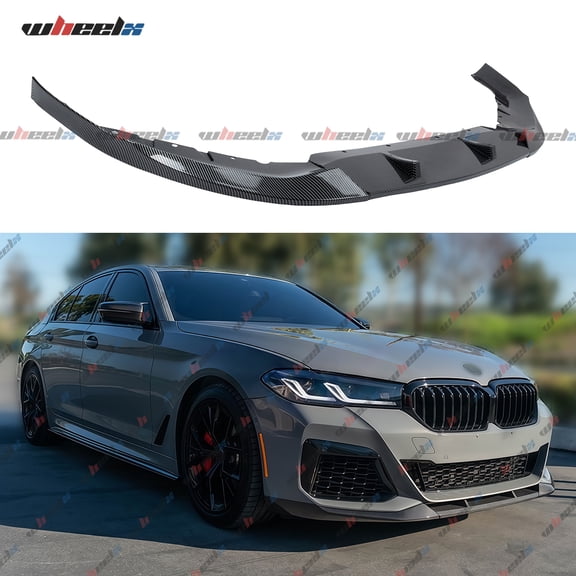 Front Lip Compatible with 2021-2023 BMW G30/G31/G38 5 Series(M Sport Bumper Only), FD Style JDM Air Dam Lower Chin Bumper Splitter Protection Body Kit Fits for 4-Door Sedan(Carbon Fiber Look)