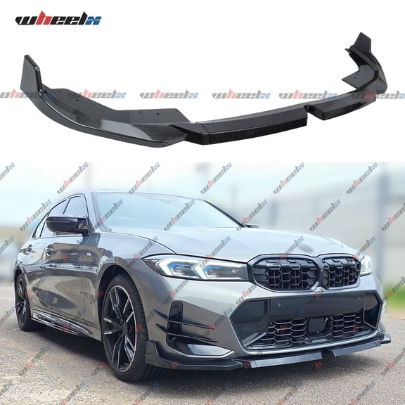 Front Lip Compatible with 2023-2025 BMW G20 330i/330e/M340i(M Sport Bumper Only), JDM Air Dam Lower Chin Bumper Splitter Protection Body Kit Fits for 4-Door Sedan 2023 2024 2025((Carbon Fiber Look)