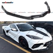 Front Lip Compatible with Chevy Corvette C8 2020-2025, 3Pcs/Set Bumper Air Dam Lower Chin Splitter Protection Body Kit Fits for 2020 2021 2022 2023 2024 2025 Carbon Fiber Look