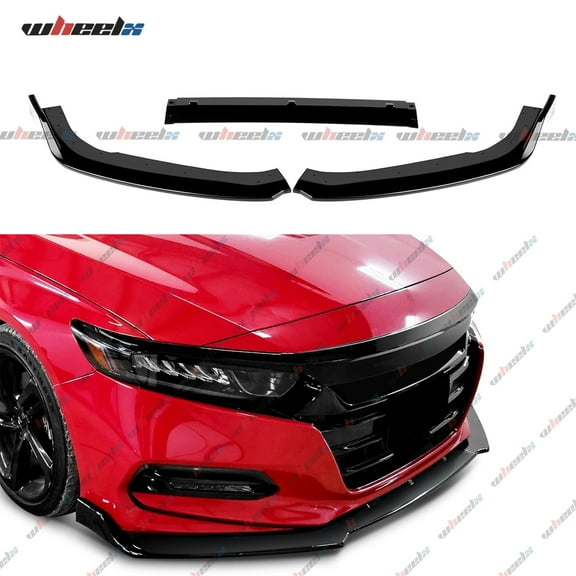Front Lip Compatible with Honda Accord 2018-2020, JDM Air Dam Bumper Splitter Lower Chin Spoiler Protection Body Kit Fit for 2018 2019 2020 (Glossy Black)