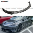 thumbnail image 1 of Front Lip Compatible with 2017-2024 Tesla Model 3, Bumper Spoiler Air Dam Lower Chin Splitter Protection Body Kit Fits 17-24 (Carbon Fiber Pattern), 1 of 9