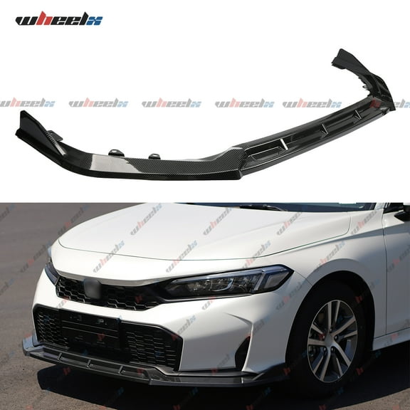 Front Lip Compatible with 2025 Honda Civic 4-Door Sedan, Bumper Air Dam Lower Chin Spoiler Splitter Protection Body Kit (Carbon Fiber Pattern)