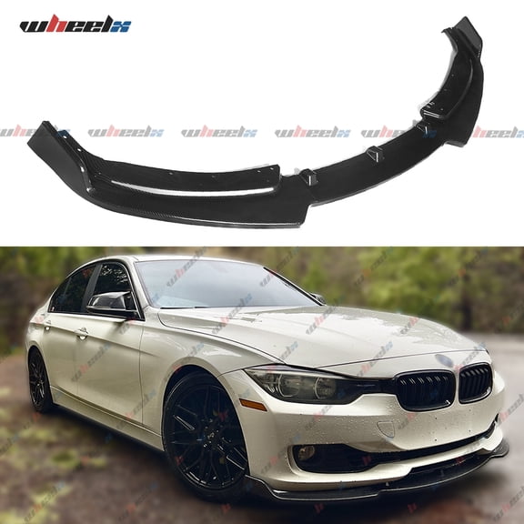 Front Lip Compatible with BMW F30 Base 2012-2015, Lower Chin Splitter Air Dam Body Kit Fits 320i 328i (Carbon Fiber Pattern)