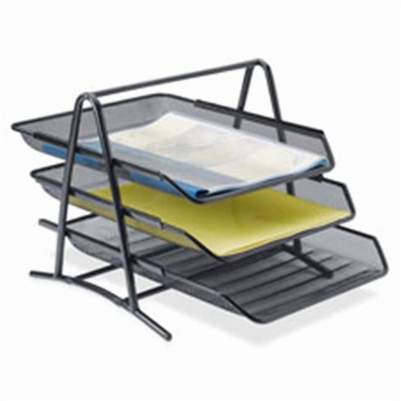 Front-Load Ltr Tray, 3 Tier,10.75 in. x 14.25 in. x 11 in., BK Mesh