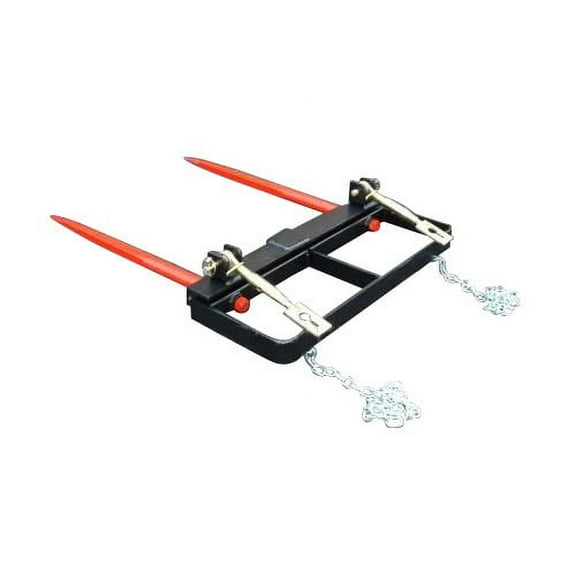 Front Loader Bucket Hay Bale Spear Attachment w/ 2 x 49" Bale Spears, Rated 3000 LB