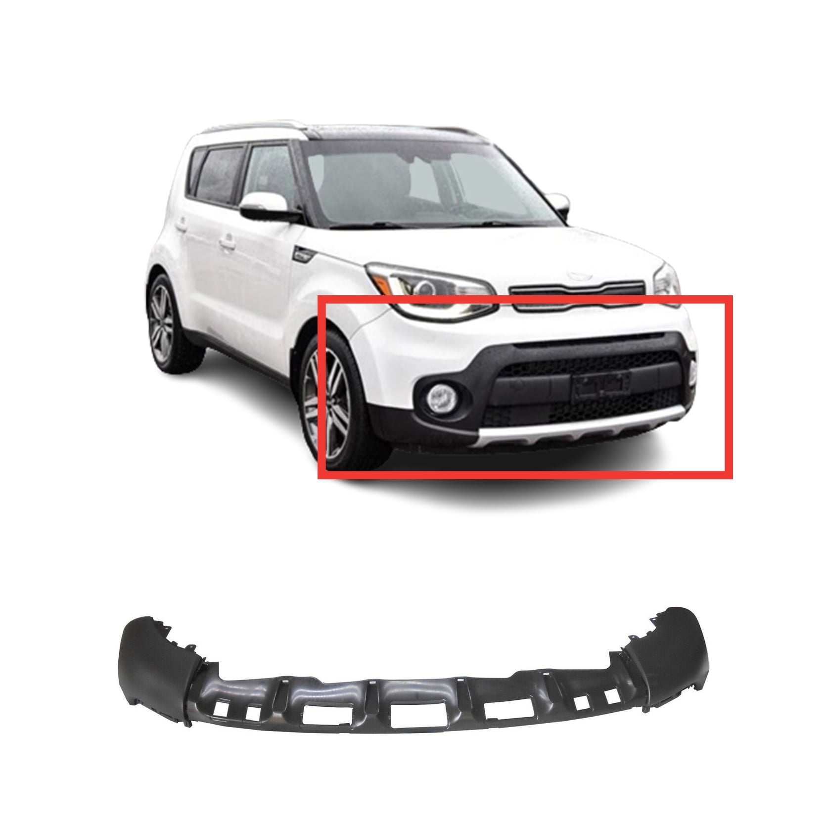 Front Lower Bumper Cover For 20172019 Kia Soul. Replacement KI1015112