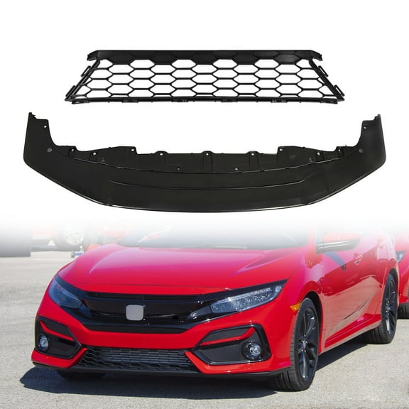 Front Lower Bumper Cover Grille For 2017-2019 10th-Gen Honda Civic Hatchback