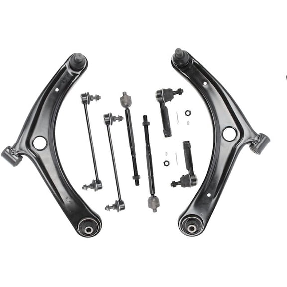Front Lower Control Arm Ball Joint Tie Rod End and Sway Bar Link Kit - 8-Piece - Compatible with 2007 - 2012 Dodge Caliber Hatchback 4-Door 2008 2009 2010 2011