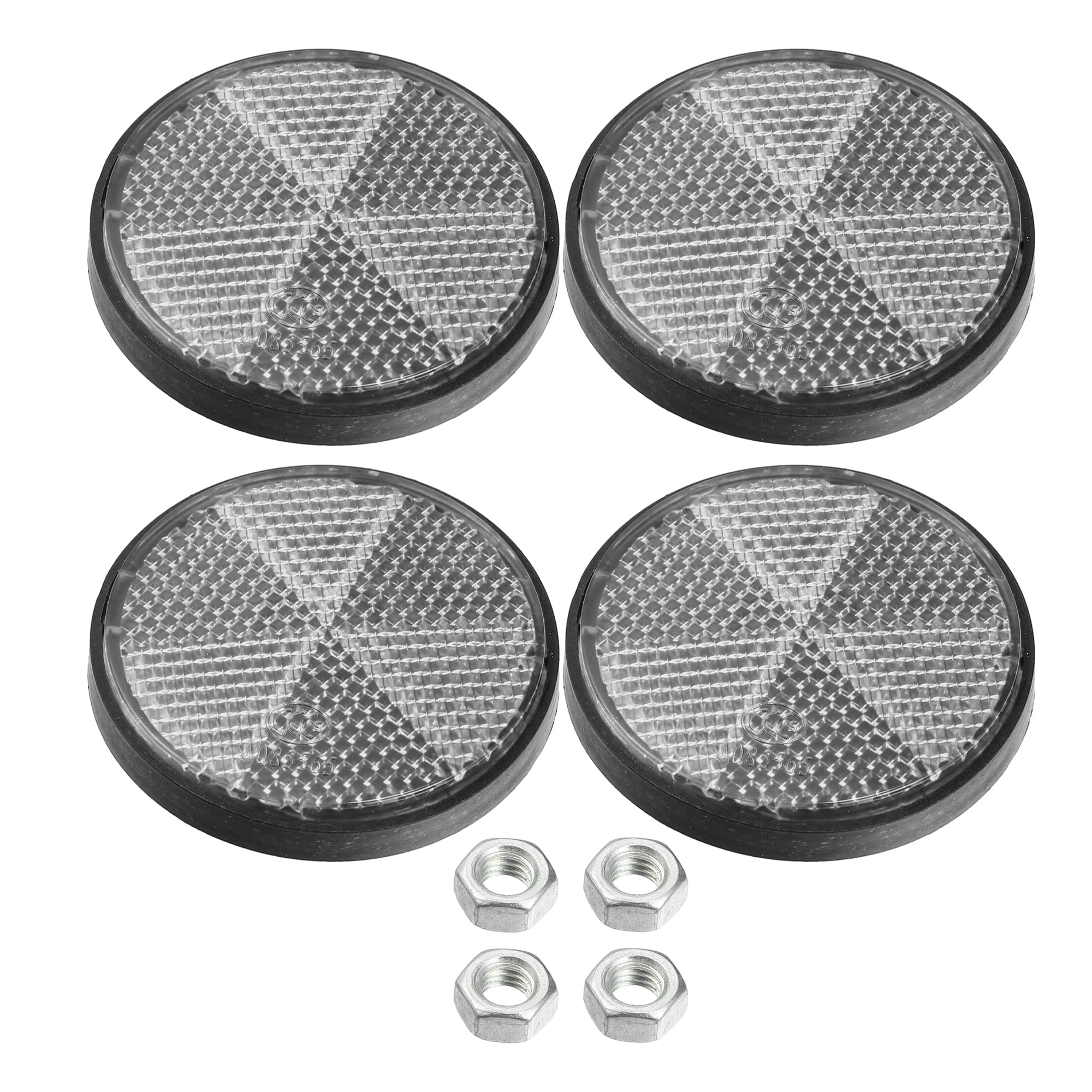 Front Lower Fork Reflector Sticker Rear Saddlebag Reflective Cover White with 6mm Screw 4 Pcs