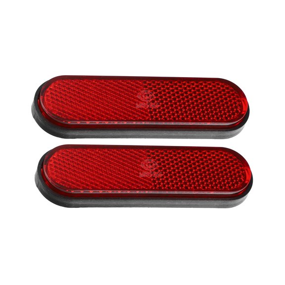 Front Lower Fork Reflector Sticker Rear Saddlebag Side Visibility Reflector Stripe Kit Oval Red 2 Pcs