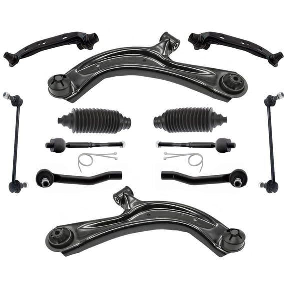 Front Lower & Upper Control Arms Tie Rods & Links For Nissan Sentra 2013-2019