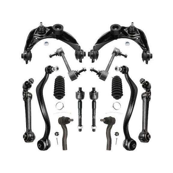 Front Lower and Upper Control Arm Ball Joint Tie Rod End and Sway Bar Link Kit - 14 Piece - Compatible with 2010 - 2012 Ford Fusion 2011