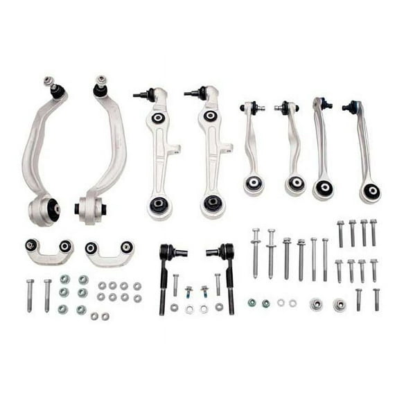 Front Lower and Upper Control Arm Tie Rod Stabilizer Link Kit - 13 Piece - Compatible with 2005 - 2009 Audi S4 B7 2006 2007 2008