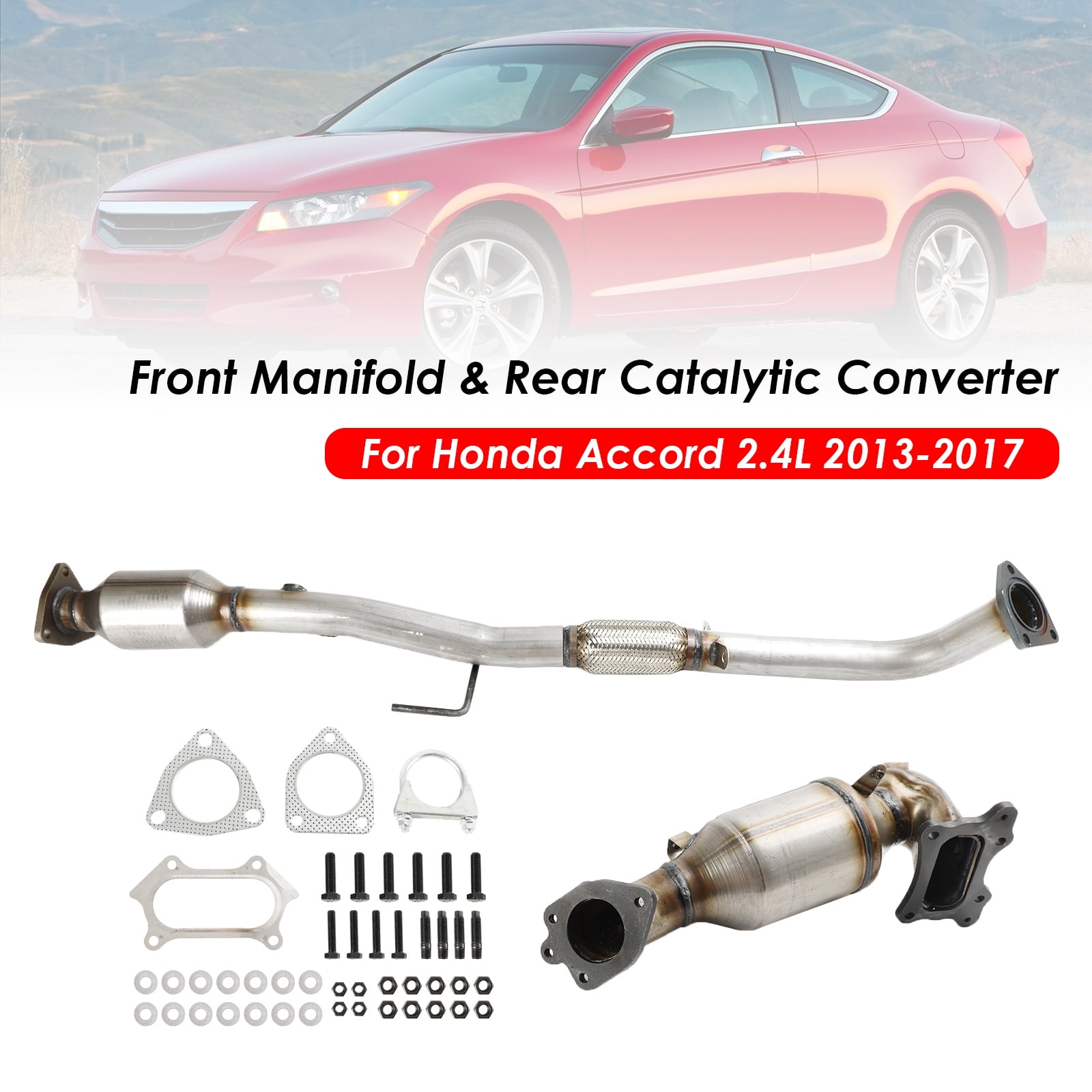 Front Catalytic Converter For 2008-2012 Honda Accord 2.4L - EPA Compliant, Stainless Steel